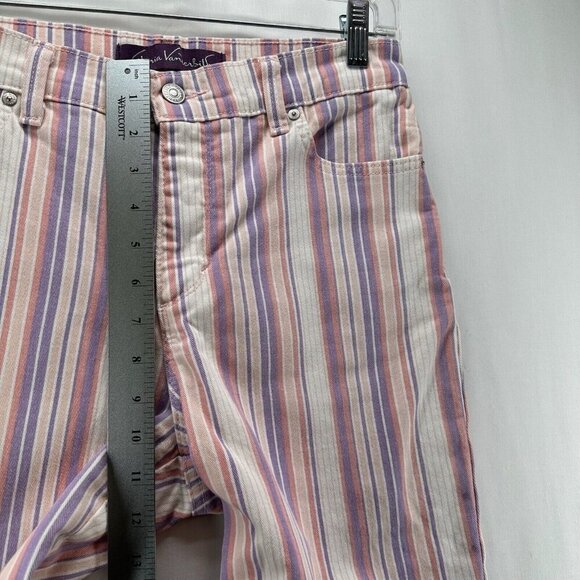 Gloria Vanderbilt Capri Pants Womens Sz 6 Flex Stretch Vertical Striped Pink - Picture 10 of 11
